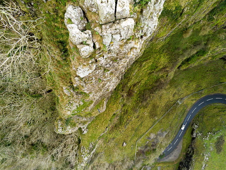 Cheddar Gorge Road from the air